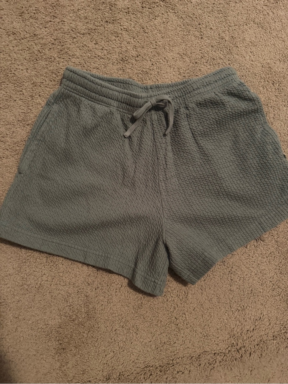 Fabletics Women's Textured Drawstring Shorts - Gray Green